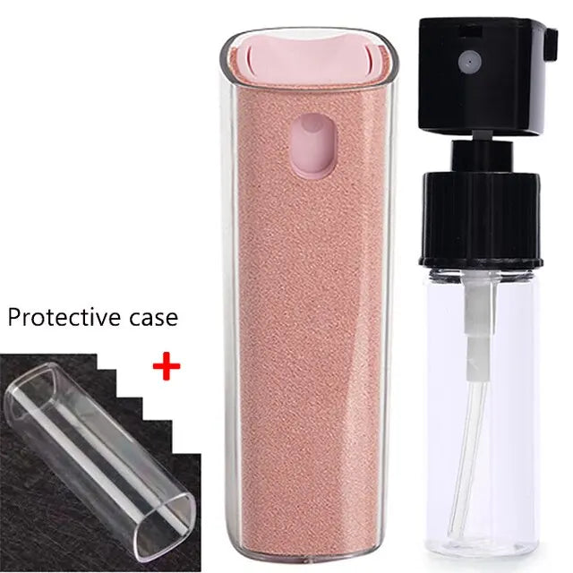 2-in-1 Microfiber Screen Cleaner Spray Bottle Set for Mobile Devices, Tablets, and Laptops with Microfiber Cloth Wipes for Glasses and Screens