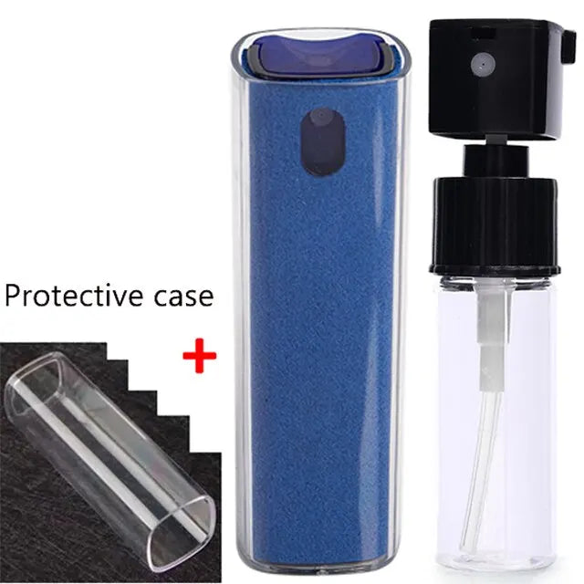 2-in-1 Microfiber Screen Cleaner Spray Bottle Set for Mobile Devices, Tablets, and Laptops with Microfiber Cloth Wipes for Glasses and Screens