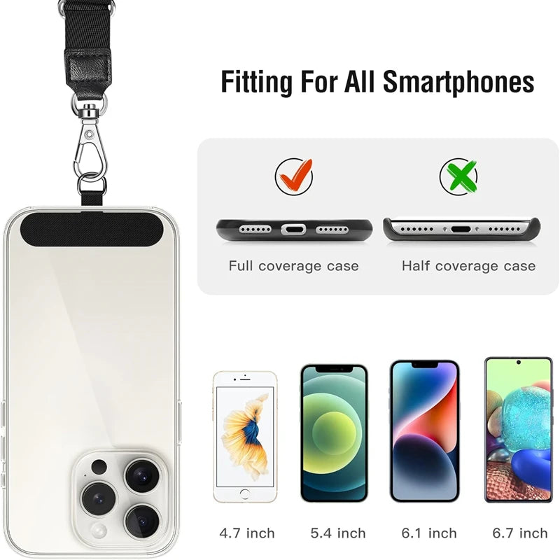 Universal Mobile Phone Lanyard Straps Gasket Anti-Lost Nylon Detachable Phone Hanging Cord Patch Replacement Sling Tether Pad