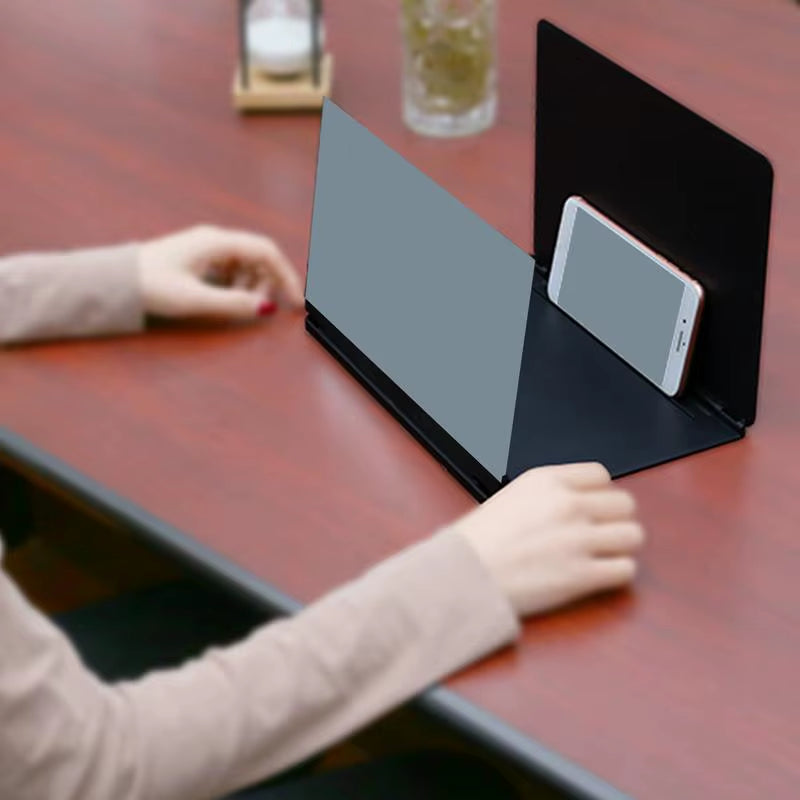 Screen Magnifier Amplifier Folding Mobile Phone Screen Magnifier Wood Grain Design Movie Video Phone Amplifier for Dormitory