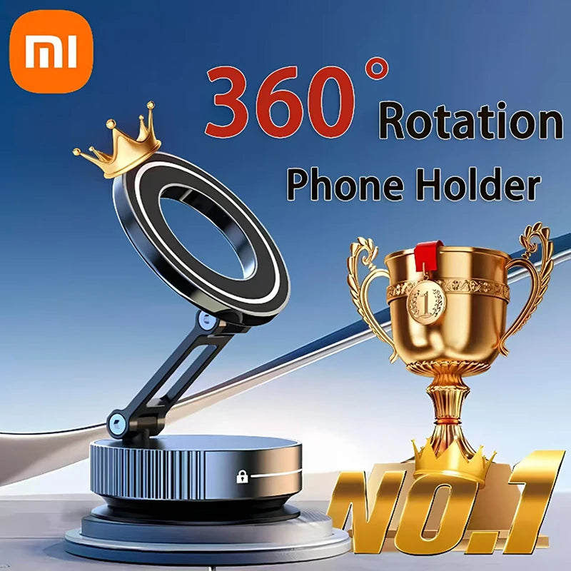 Xiaomi 360° Adjustable Magnetic Car Phone Holder with Suction Cup - Compact and Foldable Design