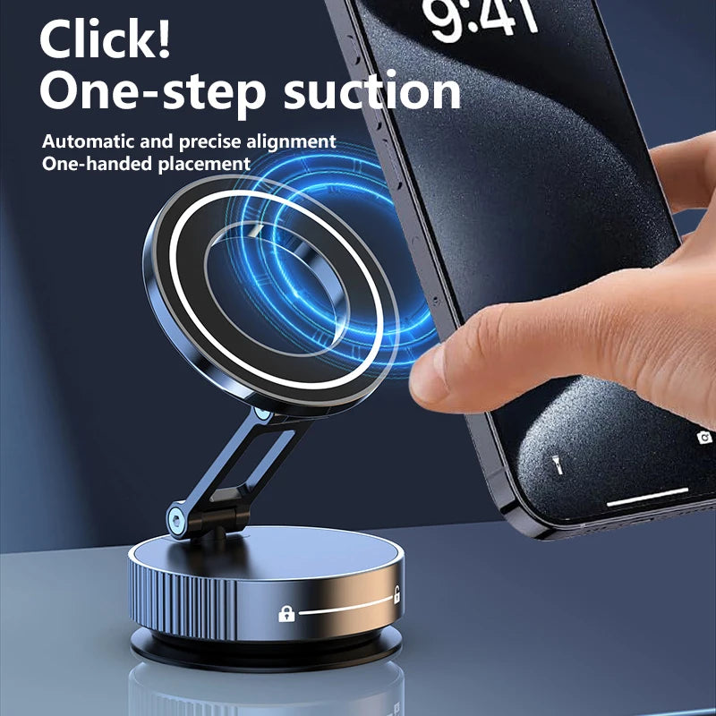 Xiaomi 360° Adjustable Magnetic Car Phone Holder with Suction Cup - Compact and Foldable Design