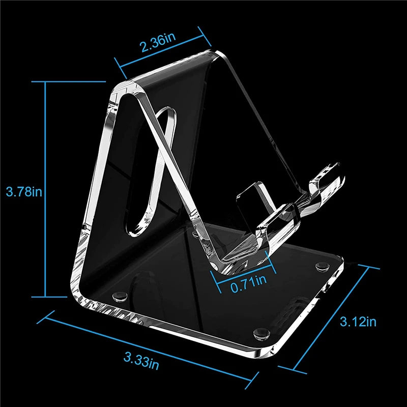 Transparent Acrylic Mobile Phone Accessories Portable Mini Desktop Stand Counter Table Cell Phone Holder for Iphone 15 Samsung