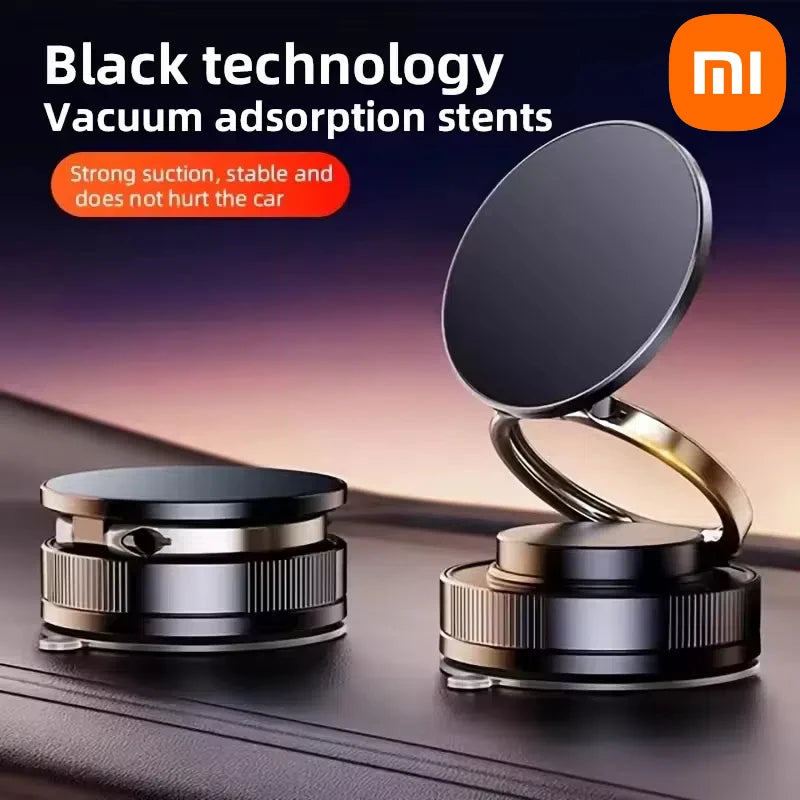 Car Magnetic Vacuum Adsorption Bracket 360 Rotating Double Side Suction Cup Mobile Phone Holder for Iphone Live Streaming