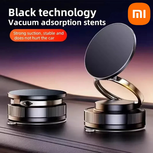 Car Magnetic Vacuum Adsorption Bracket 360 Rotating Double Side Suction Cup Mobile Phone Holder for Iphone Live Streaming