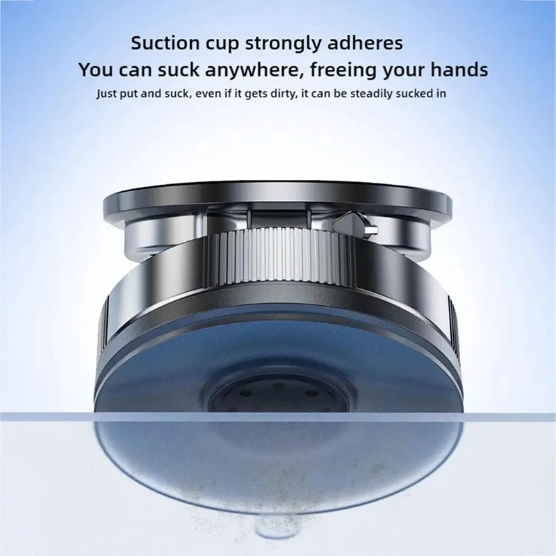 Car Magnetic Vacuum Adsorption Bracket 360 Rotating Double Side Suction Cup Mobile Phone Holder for Iphone Live Streaming