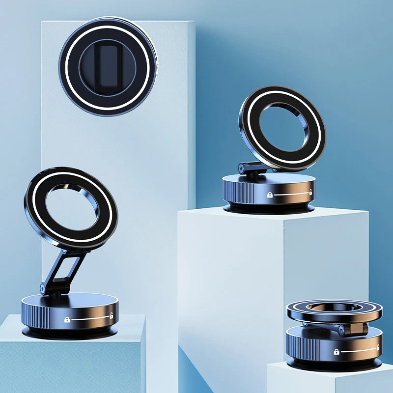 Xiaomi 360° Adjustable Magnetic Car Phone Holder with Suction Cup - Compact and Foldable Design
