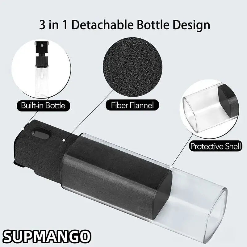 2-in-1 Microfiber Screen Cleaner Spray Bottle Set for Mobile Devices, Tablets, and Laptops with Microfiber Cloth Wipes for Glasses and Screens