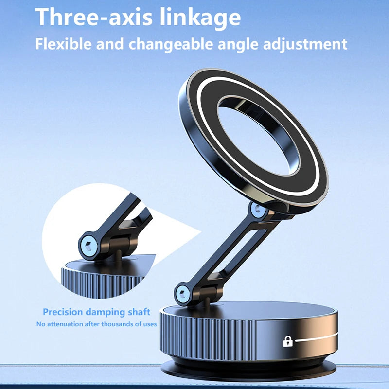 Xiaomi 360° Adjustable Magnetic Car Phone Holder with Suction Cup - Compact and Foldable Design