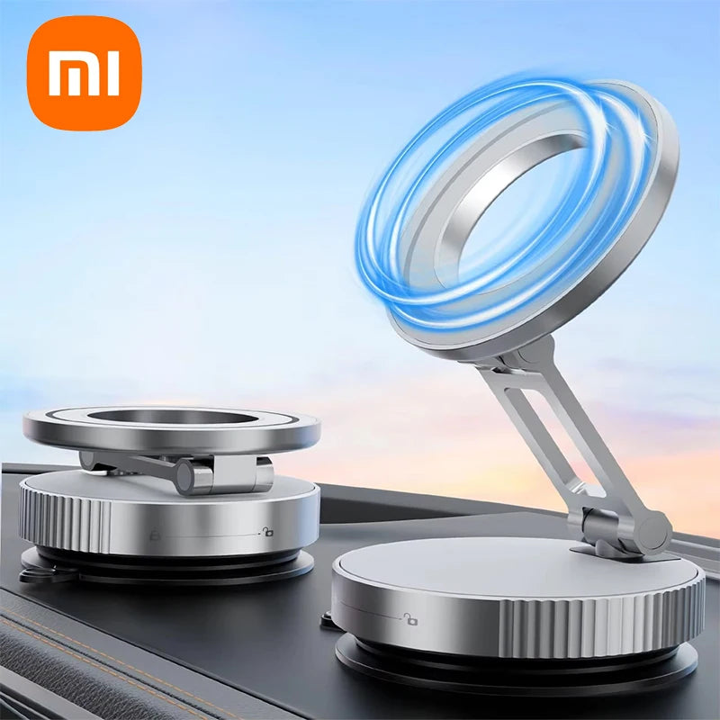 Xiaomi 360° Adjustable Magnetic Car Phone Holder with Suction Cup - Compact and Foldable Design