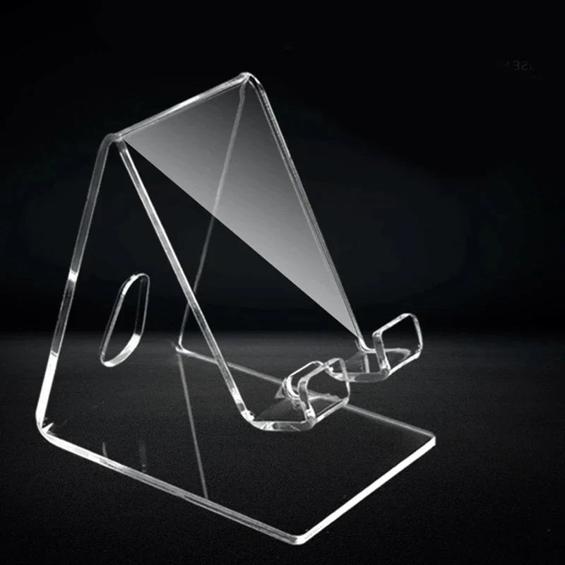 Transparent Acrylic Mobile Phone Accessories Portable Mini Desktop Stand Counter Table Cell Phone Holder for Iphone 15 Samsung