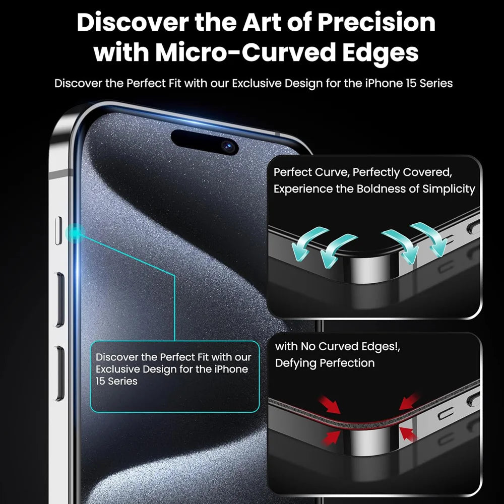 Premium Tempered Glass Screen Protector and Camera Lens Film for iPhone 11, 12, 13, 14, 15, 16, and 17 Pro Max