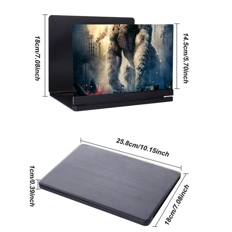 Screen Magnifier Amplifier Folding Mobile Phone Screen Magnifier Wood Grain Design Movie Video Phone Amplifier for Dormitory